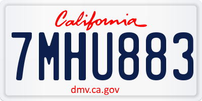 CA license plate 7MHU883