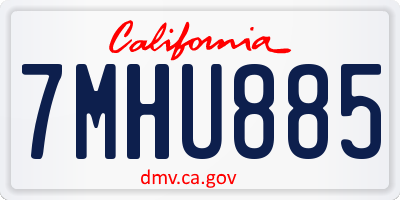 CA license plate 7MHU885