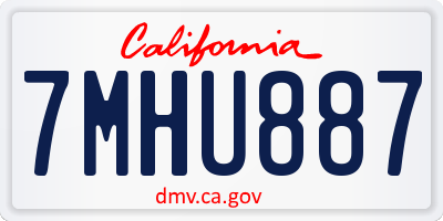 CA license plate 7MHU887