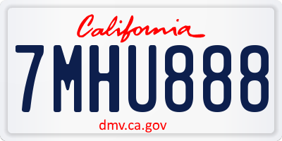 CA license plate 7MHU888