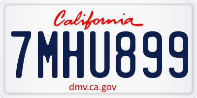 CA license plate 7MHU899