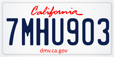 CA license plate 7MHU903