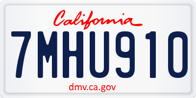 CA license plate 7MHU910