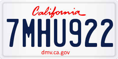 CA license plate 7MHU922