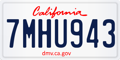 CA license plate 7MHU943