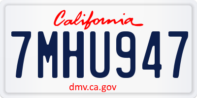 CA license plate 7MHU947