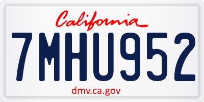 CA license plate 7MHU952
