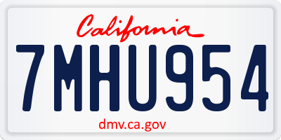 CA license plate 7MHU954