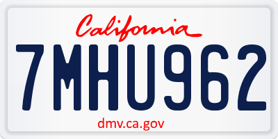 CA license plate 7MHU962