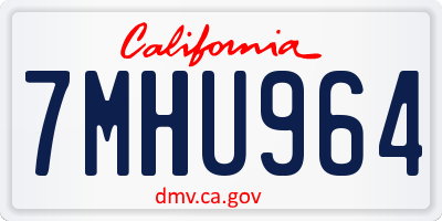 CA license plate 7MHU964