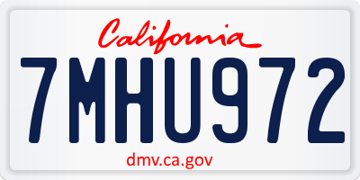 CA license plate 7MHU972