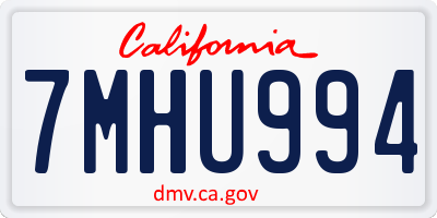 CA license plate 7MHU994