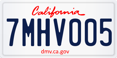 CA license plate 7MHV005