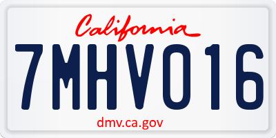 CA license plate 7MHV016