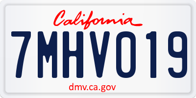 CA license plate 7MHV019