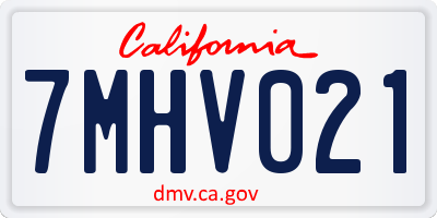 CA license plate 7MHV021