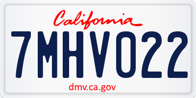 CA license plate 7MHV022