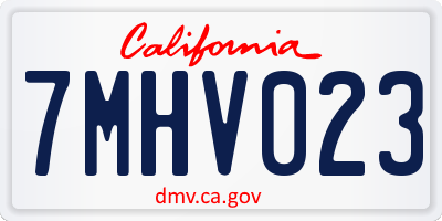 CA license plate 7MHV023