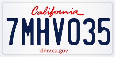 CA license plate 7MHV035