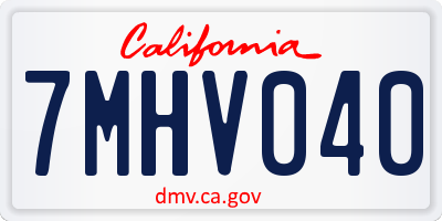 CA license plate 7MHV040