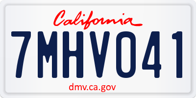 CA license plate 7MHV041
