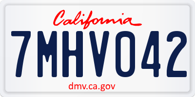CA license plate 7MHV042