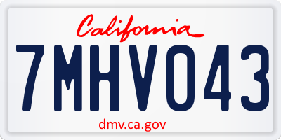 CA license plate 7MHV043