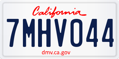 CA license plate 7MHV044