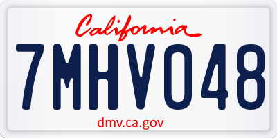 CA license plate 7MHV048