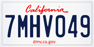 CA license plate 7MHV049