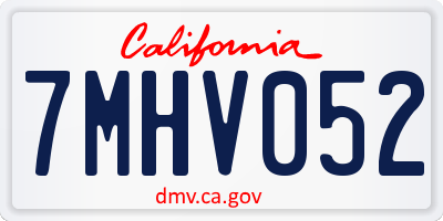 CA license plate 7MHV052