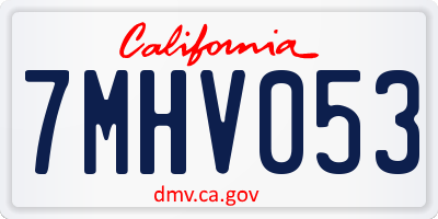 CA license plate 7MHV053