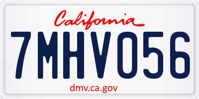 CA license plate 7MHV056