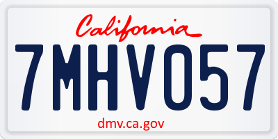 CA license plate 7MHV057
