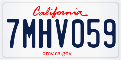 CA license plate 7MHV059