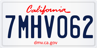 CA license plate 7MHV062