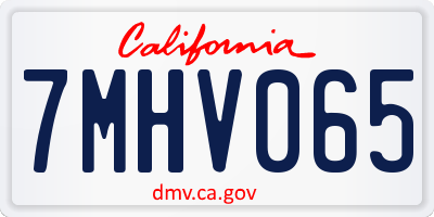 CA license plate 7MHV065