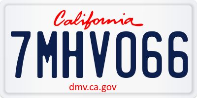 CA license plate 7MHV066