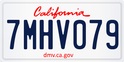 CA license plate 7MHV079