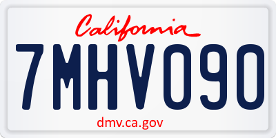 CA license plate 7MHV090