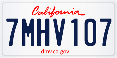 CA license plate 7MHV107