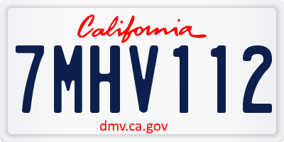 CA license plate 7MHV112