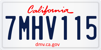 CA license plate 7MHV115