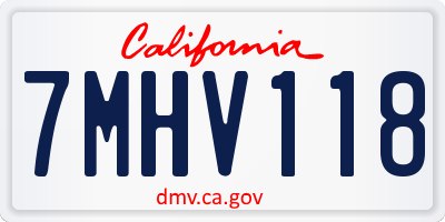 CA license plate 7MHV118