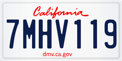 CA license plate 7MHV119