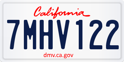 CA license plate 7MHV122