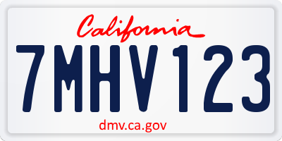 CA license plate 7MHV123