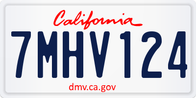 CA license plate 7MHV124
