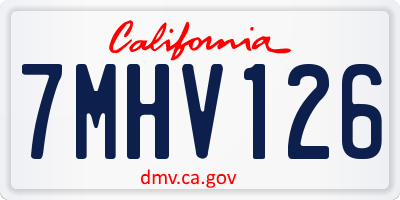 CA license plate 7MHV126