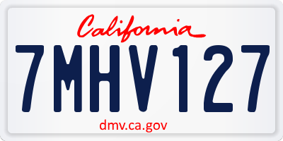 CA license plate 7MHV127